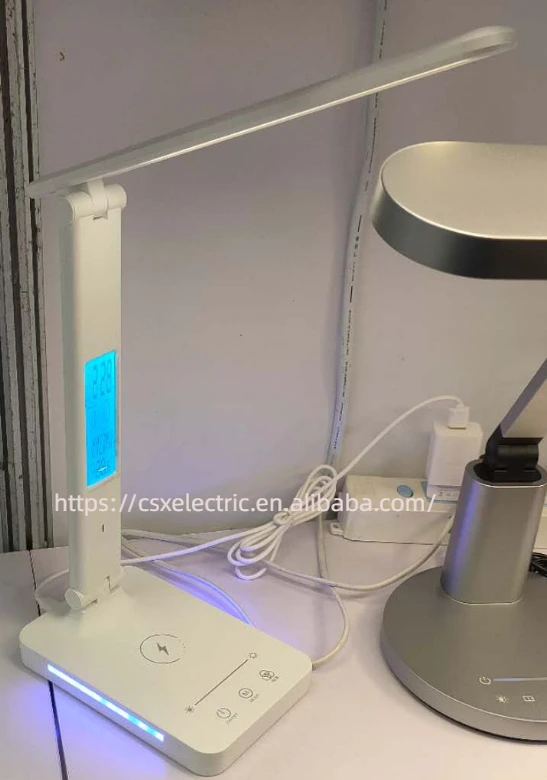 csx New QI Touch Led table desk lamp with wireless charger for iphone cell phone charger lampe de bureau colorful night light