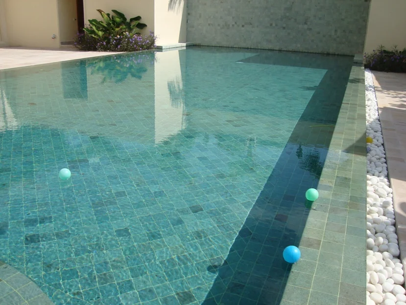 High Quality Green Sukabumi Stone swimming pool granite stone