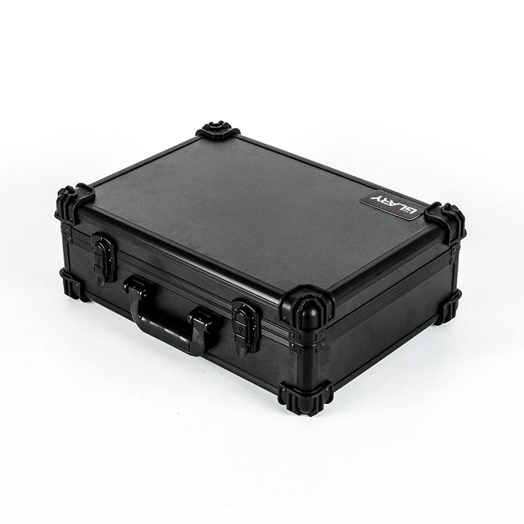 GLARY stackable hard tool box case with dividers multi-function aluminum tool box case portable storage carry case for tools