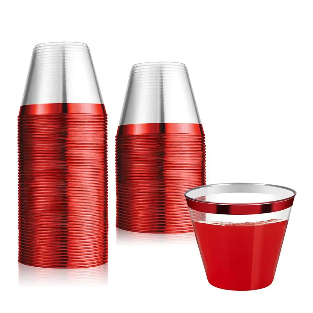 
Wholesale Red Rimmed Wedding Tumblers 