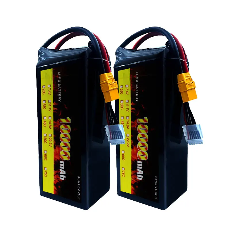 A+ Quality FPV Lipo Drone Battery 6S 22.2V 10000mAh 40C XT60 Plug Drone Batteries for Xclass FPV UVA Drone