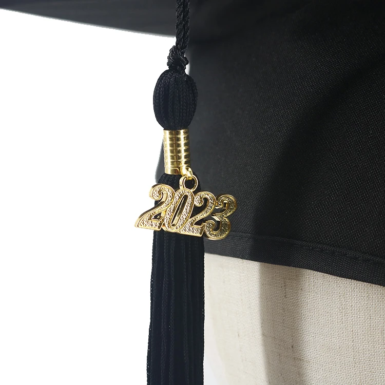 Mondon Zinc alloy Custom 2023 2024 2025 Gold Graduation Accessory Cap Year Charms for Tassel Decoration