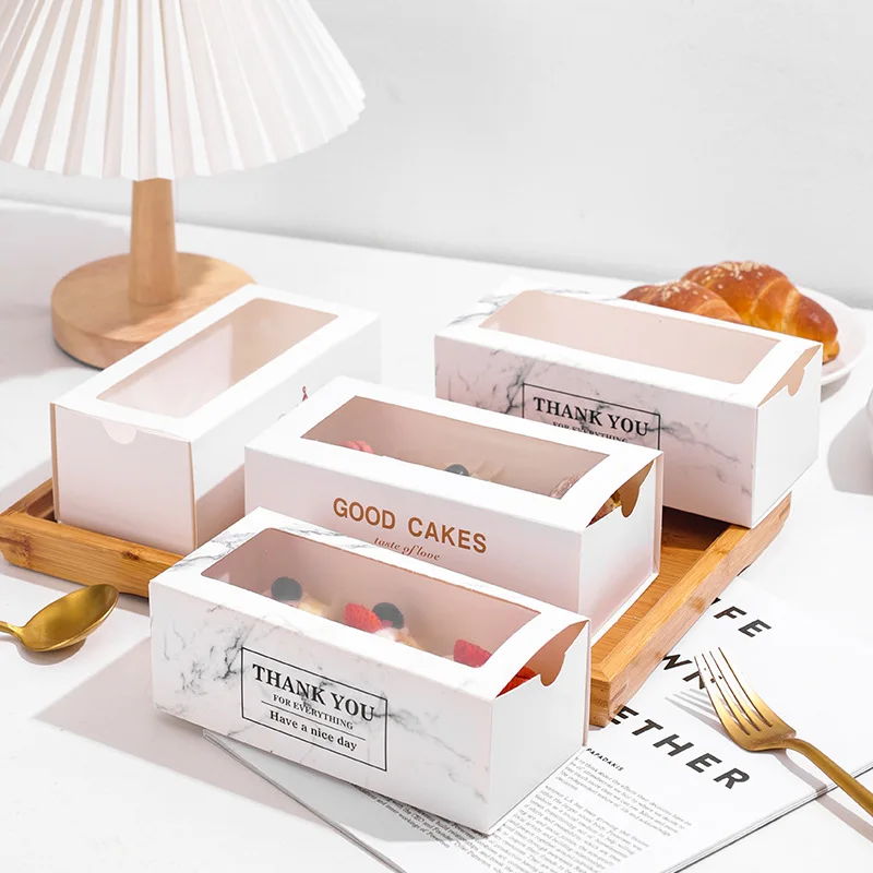 Custom Logo Cardboard Paper Cup Cake Packaging Boxes Drawer Paper Food Take Out Box With Clear Window