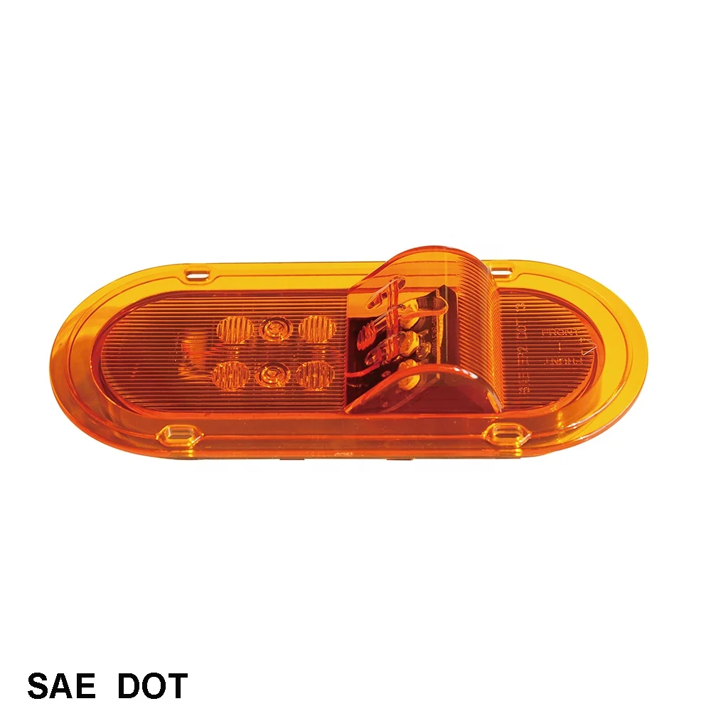 6 inch Mid Turn Light LED, Flange Mount & Grommet Mount mid ship LED turn signal light DOT SAE for truck