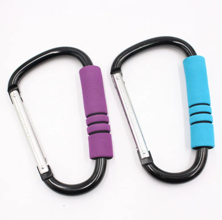 MZL Black Big Hook Large Carabiner Aluminum Alloy Stroller Accessories Multicolor Supermarket Shopping
