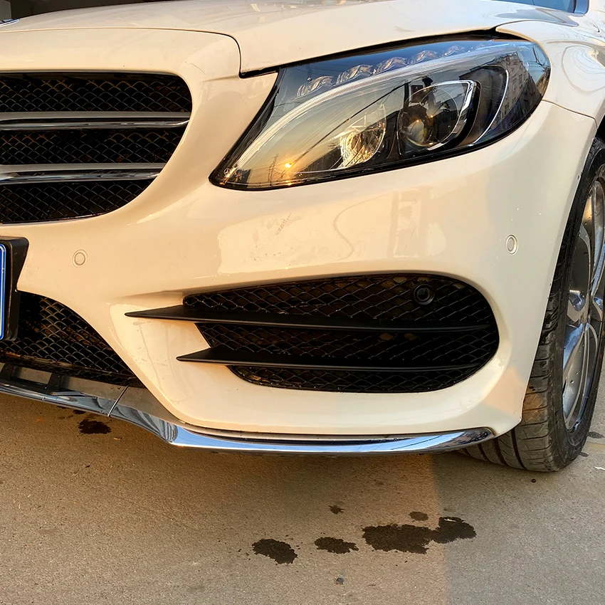 AMP-Z Front Bumper Grille ABS Material Plastic Material Front Fog Lamp Grille For Mercedes Benz C Class W205 2015-18