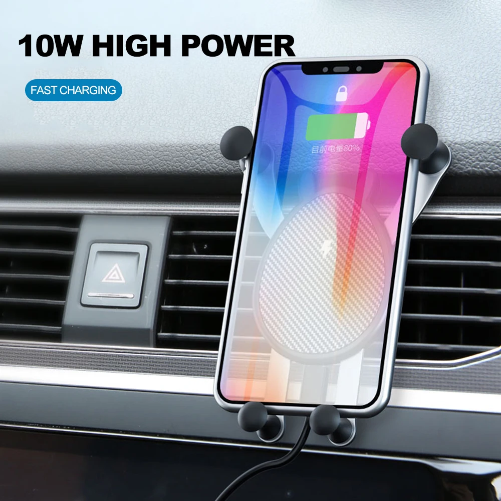 15WQi Car Phone Holder Wireless Charger In Car Mount Gravity Sensor for Air Vent Mount Car Charger Wireless For iPhone Xiaomi