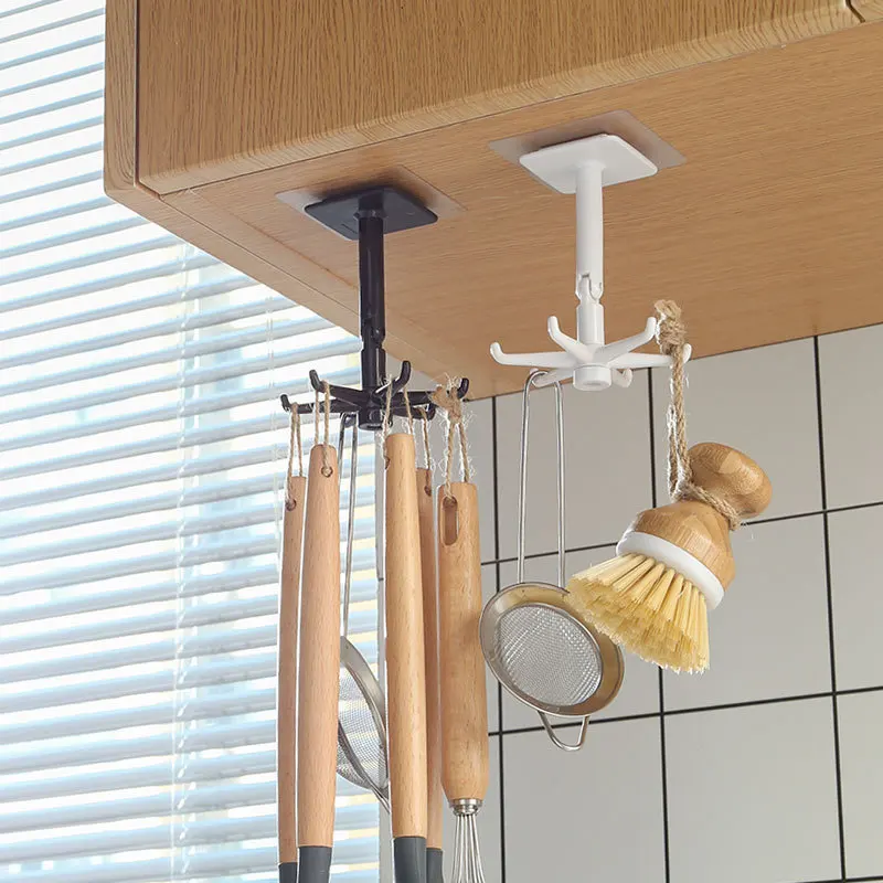 Household Paste Kitchen Can Rotate 360 Degrees Super Large Weighing Hook Is Simple and Saves Space House multi-Hooks