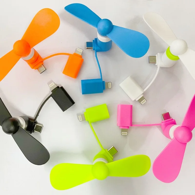 Low Power Customized Logo Mobile Phone Fan USB Type C Fasting Cooling Mini Fan For Cell Phones