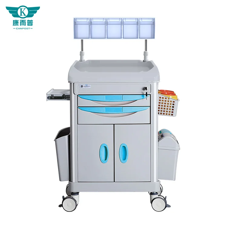 Factory wholesale Hot Sale High Quality Portable Hospital Medication Cart ABS Utility Trolley Medical Anesthesia Trolley Cart