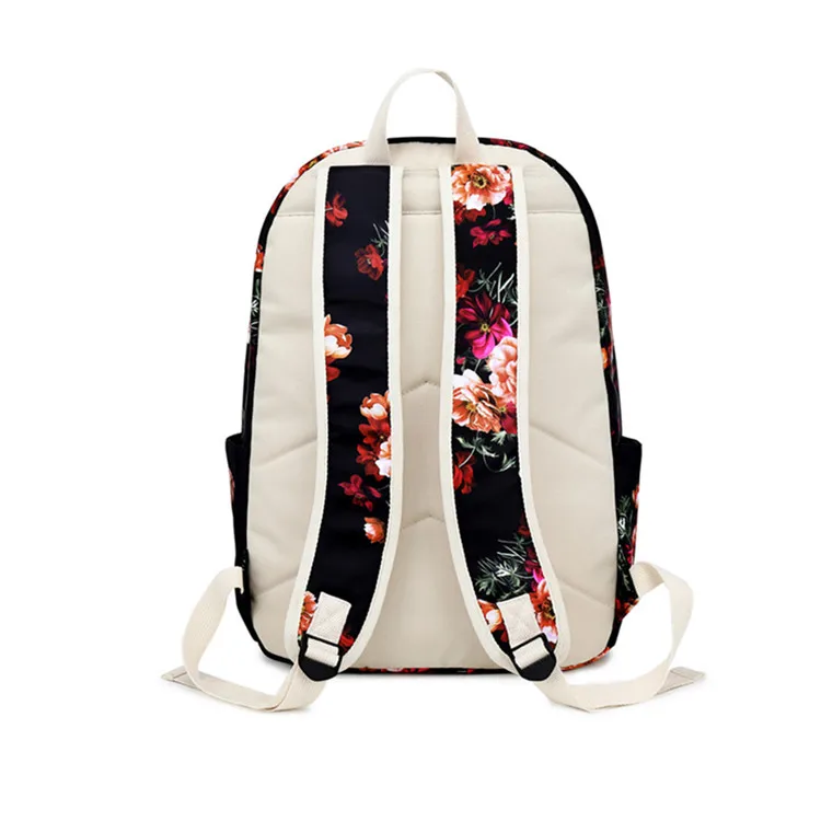 Girls style bag floral type beautiful backpack set 3 in 1