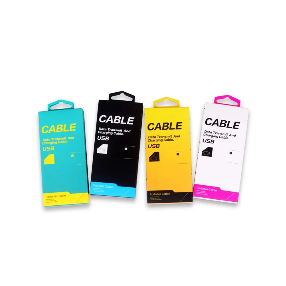 Wholesale Custom Logo Usb Data Cable Packaging Boxes Paper Box For Charging Cables
