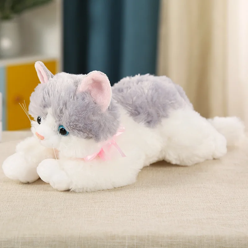 Оптовая продажа котенок плюшевая игрушка имитация куклы кошка кукла милая сопровождающая спящего строгания строгающая диванная подушка