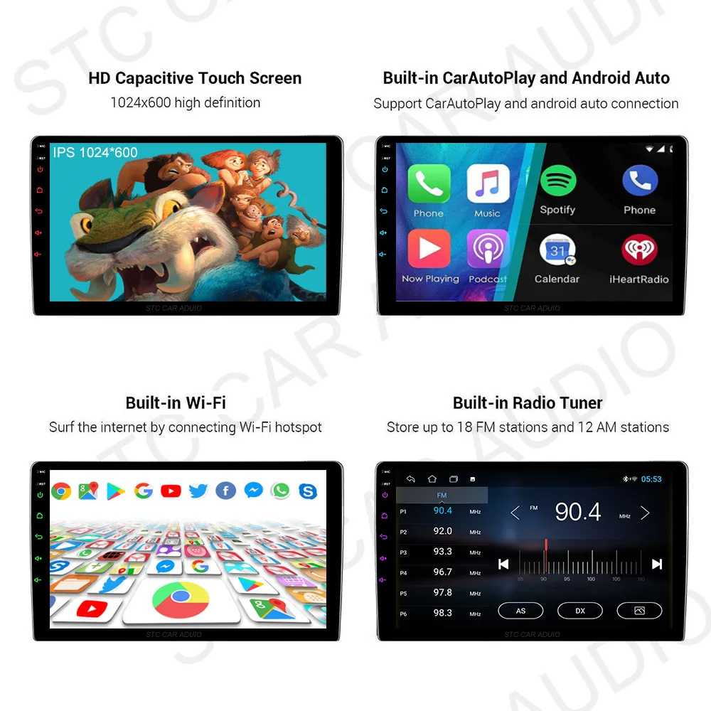 OEM Android 11 1+16 Double Din Car stereo radio 2.5D Touch screen radios car dvr camera gps navigation android auto player