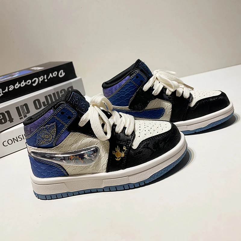 Hot Selling Primary Secondary School Student Children Shoes High Top Kids Designer Shoes New Color Block Kids Shoes Boys