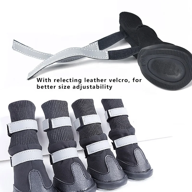 Autumn Winter Waterproof Warm Large Dog Non-slip Outer Soles Shoes