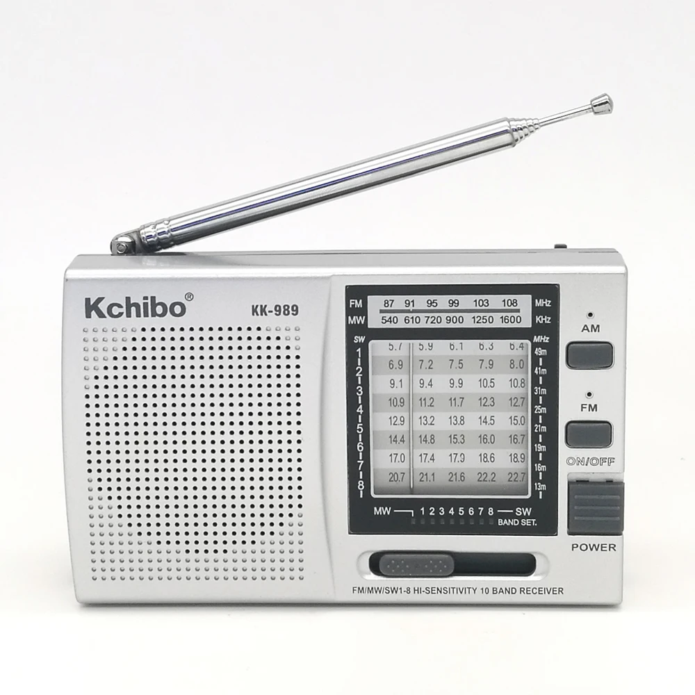 Kchibo KK-989 Portable AM/FM/SW1-7 10 Bands Shortwave Radio Receivers Pocket Multi band Radio
