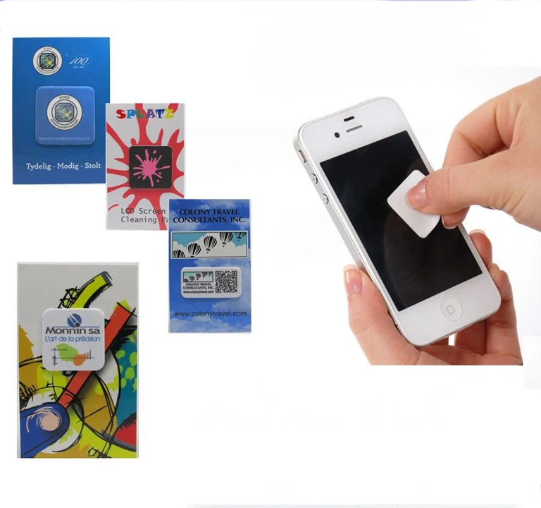 custom mobile phone sticker microfiber sticky screen cleaner for smart phone screen