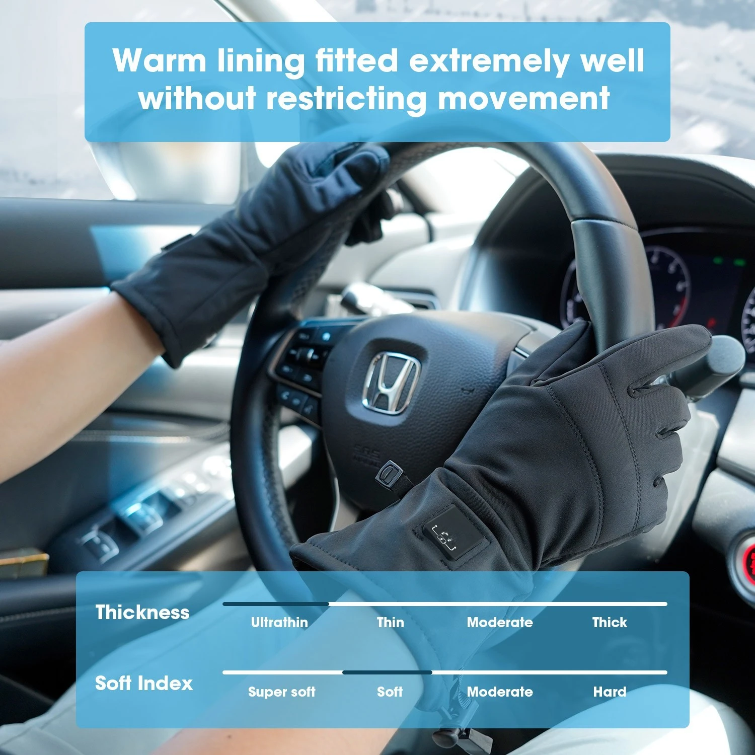 Custom Waterproof Thermal Winter Rechargeable Battery Heating Glove Touch Screen Other Sports Racing Electric Heated Ski Gloves