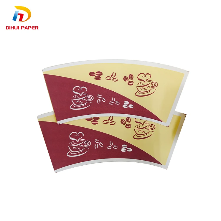 Wholesale very cheap printed paper fan with a cup paper cup fan shapes raw material price for algeria paper cup
