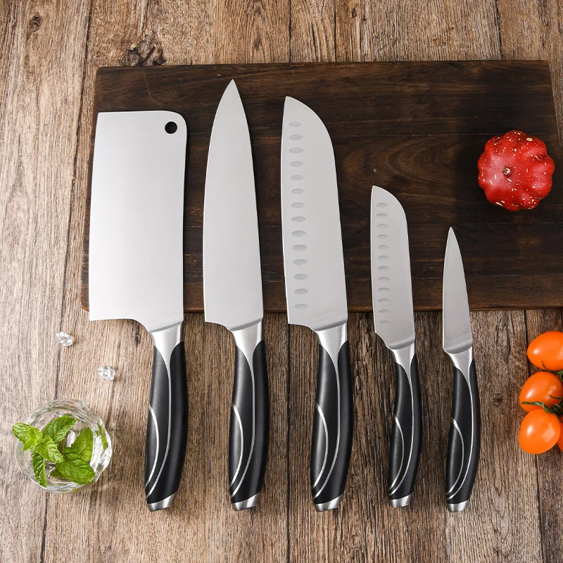 Household Knives Supplier Custom Kitchen Chef Set Accessory Kitchenware Scissors Sharpener 7' Slicing Chopping Knife for Fish