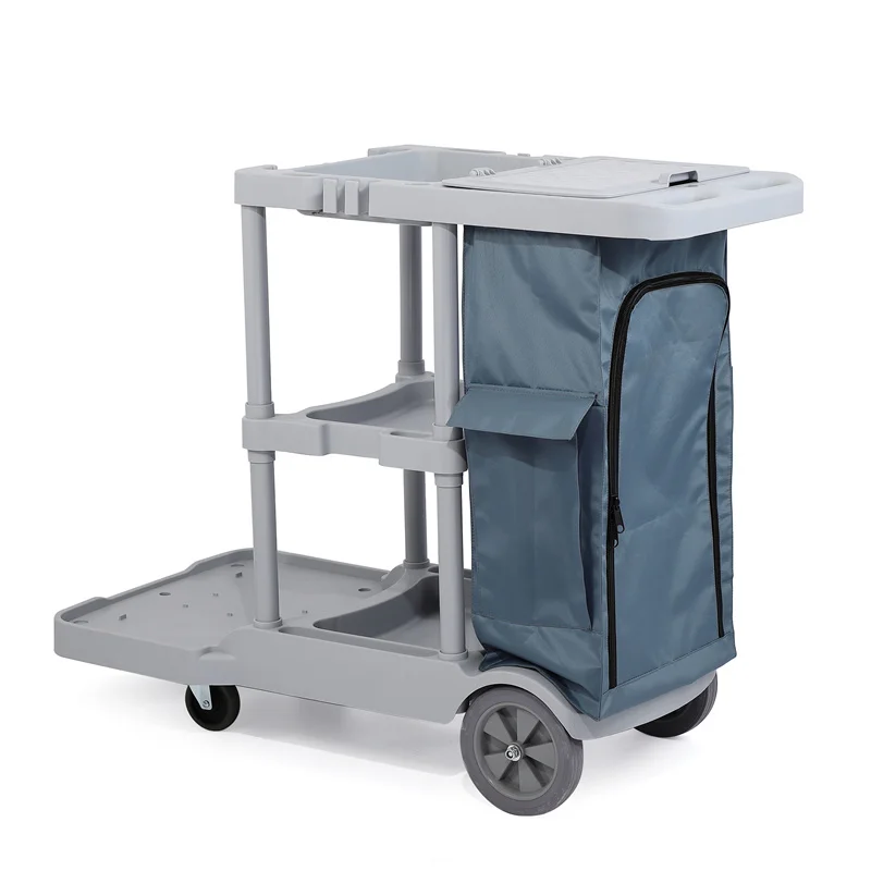 High Quality Plastic Hospital Airport Cleaning Equipment Trolley Cart Cleaning Trolley for Hotels
