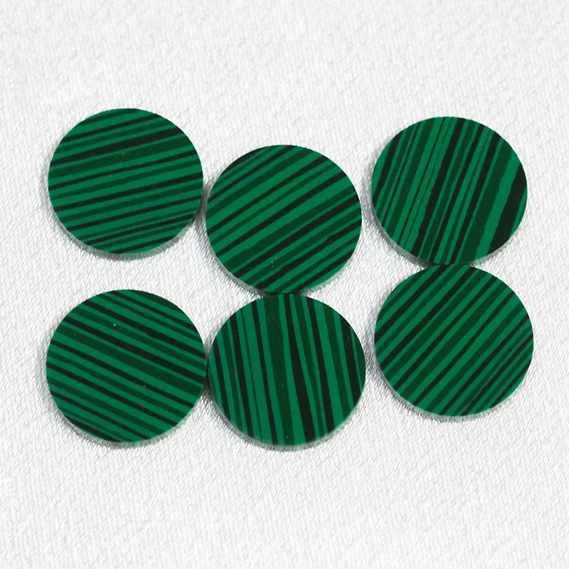 Custom Made Round Disc Double Flat Round Stones Synthetic Malachite Stone
