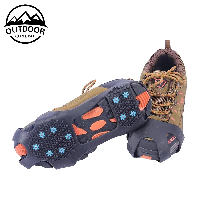 hot selling 12 Teeth Anti Slip Snow hiking crampons Climbing Ice Grips Ice Crampons Spikes Boots Shoes Safe