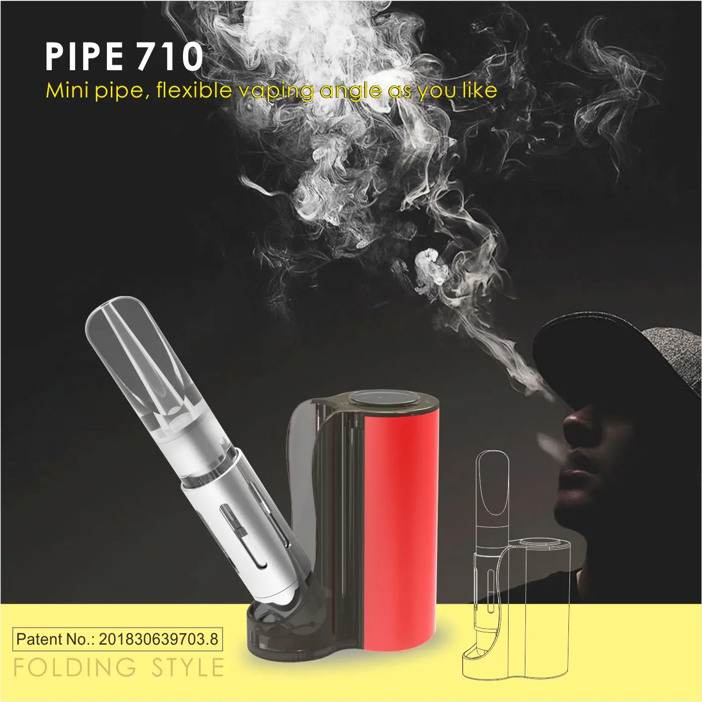  900mah переменное напряжение 510 cbd батарея Vapmod труба 710 со светодиодным