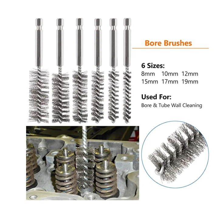 Diesel Injector Seat Engine Tube Brush Master Car Cleaning Kit Tool 8090S Premium Stainless Steel