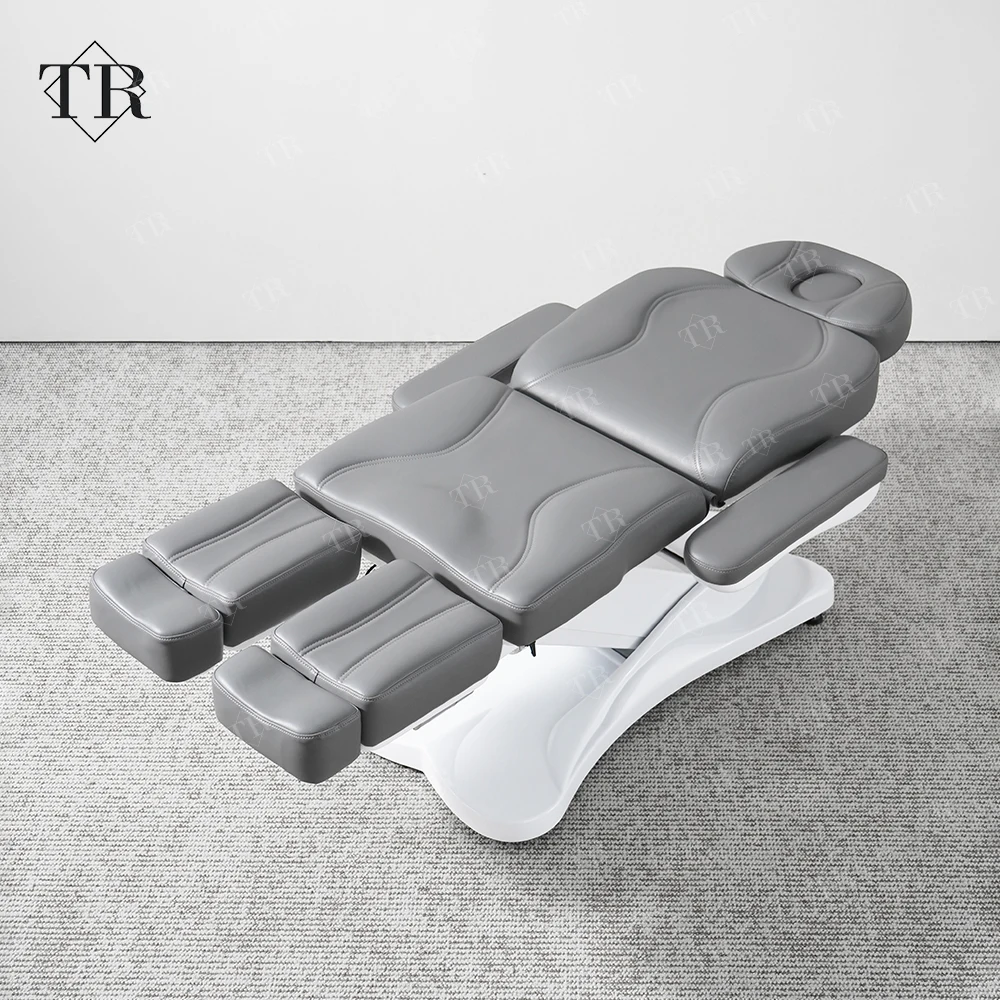 Turri Curved Beauty Bed Lifting Adjustable 5 Motor Electric Massage Table Leather Reclining Chair For Beauty Salon