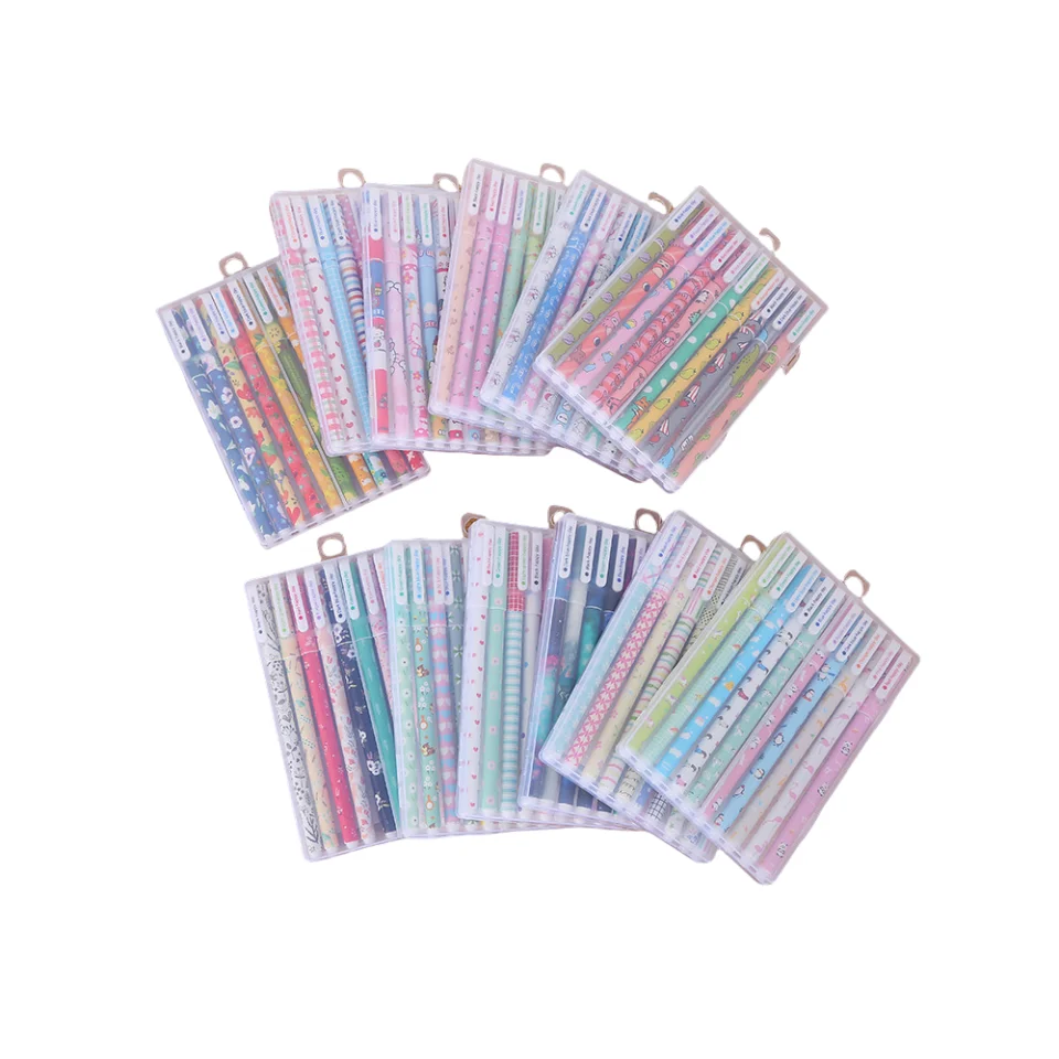 Kawaii Stationery Supplies Set of 10 Neutral Pen Wholesale Creative Learning Office School Supplies Cute Ballpoint Pen Set
