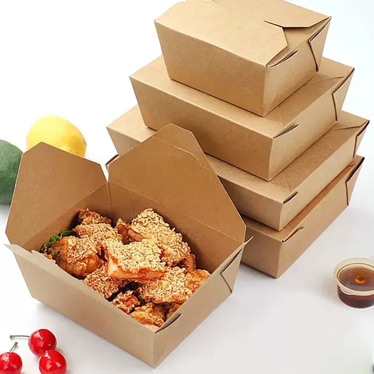 Disposable Foam Fries Black White Food Takeaway Custom Logo Packaging Kraft Paper Lunch Burger Boxes For Meal
