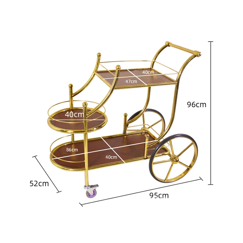 Металлическая тележка для ресторанов из нержавеющей стали
