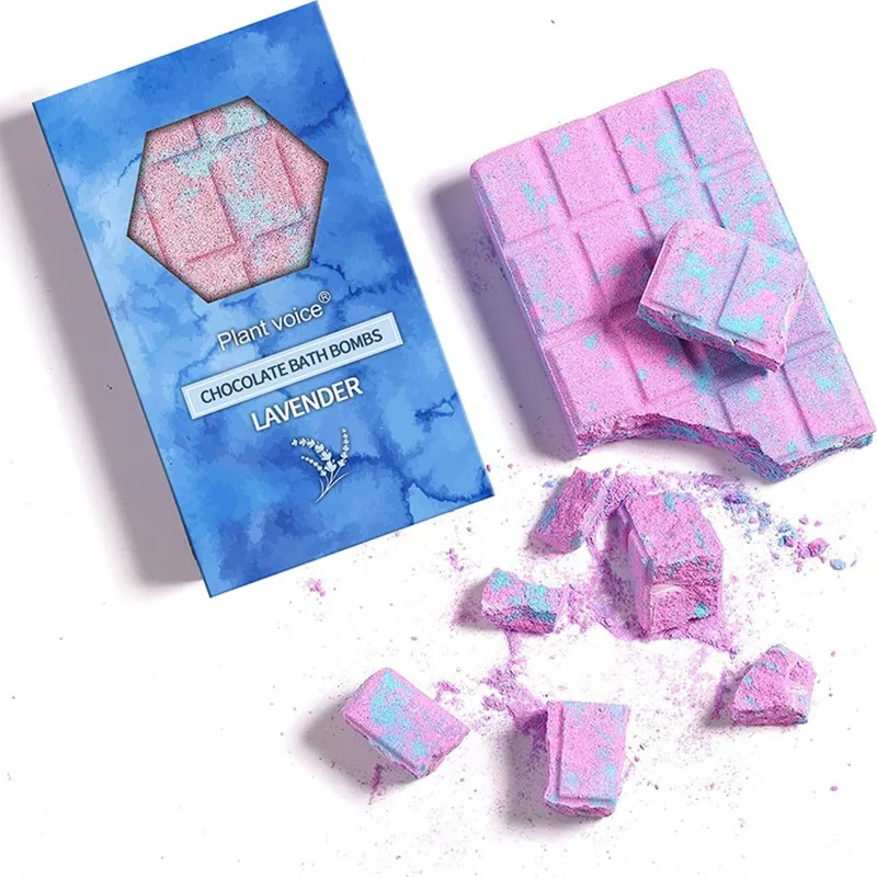 Private label bath fizzies organic kids bathbombs vegan wholesale colourful chocolate bar bath bomb