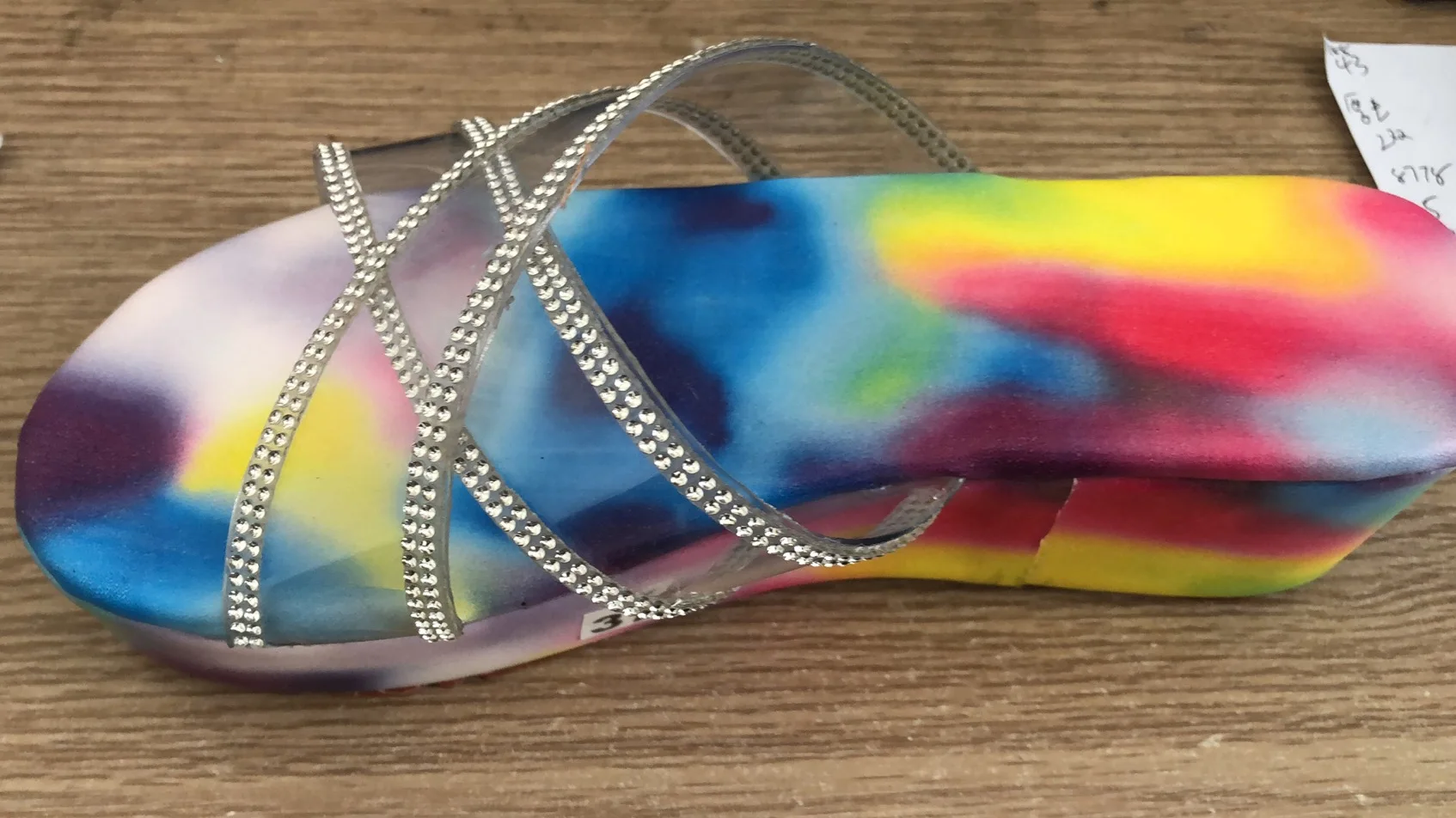 
2021 new summer thick bottom colored rhinestone ladies cross sandals and slippers slippers for women 