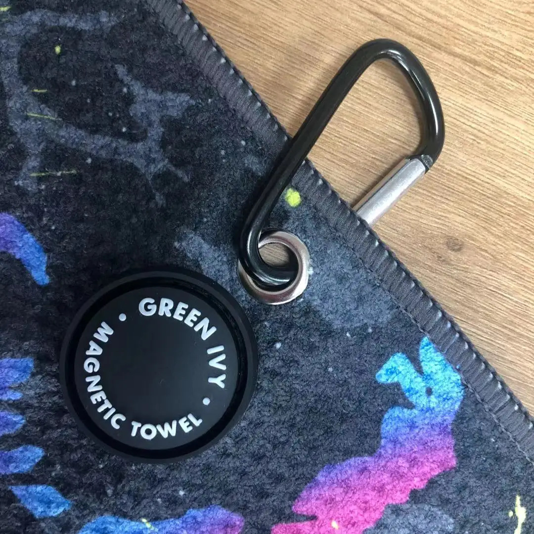 
 Таможня печать trifold Магнитная микрофибра вафельная текстура полотенце для гольфа полиэстер  