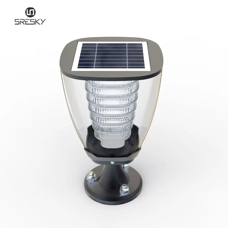 SRESKY High Quality IP65 Waterproof Led Solar Panel Post Lights Gate Garden Light Outdoor