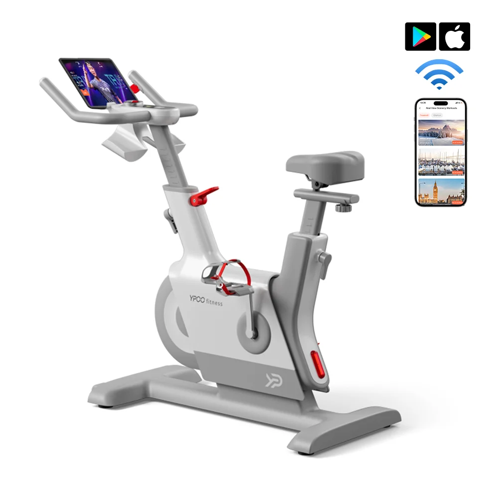 YPOO Spinning Bike Indoor Cycling Bike with LCD Monitor and Heart Rate Sensor for Home Cardio Workout with YPOOFIT APP