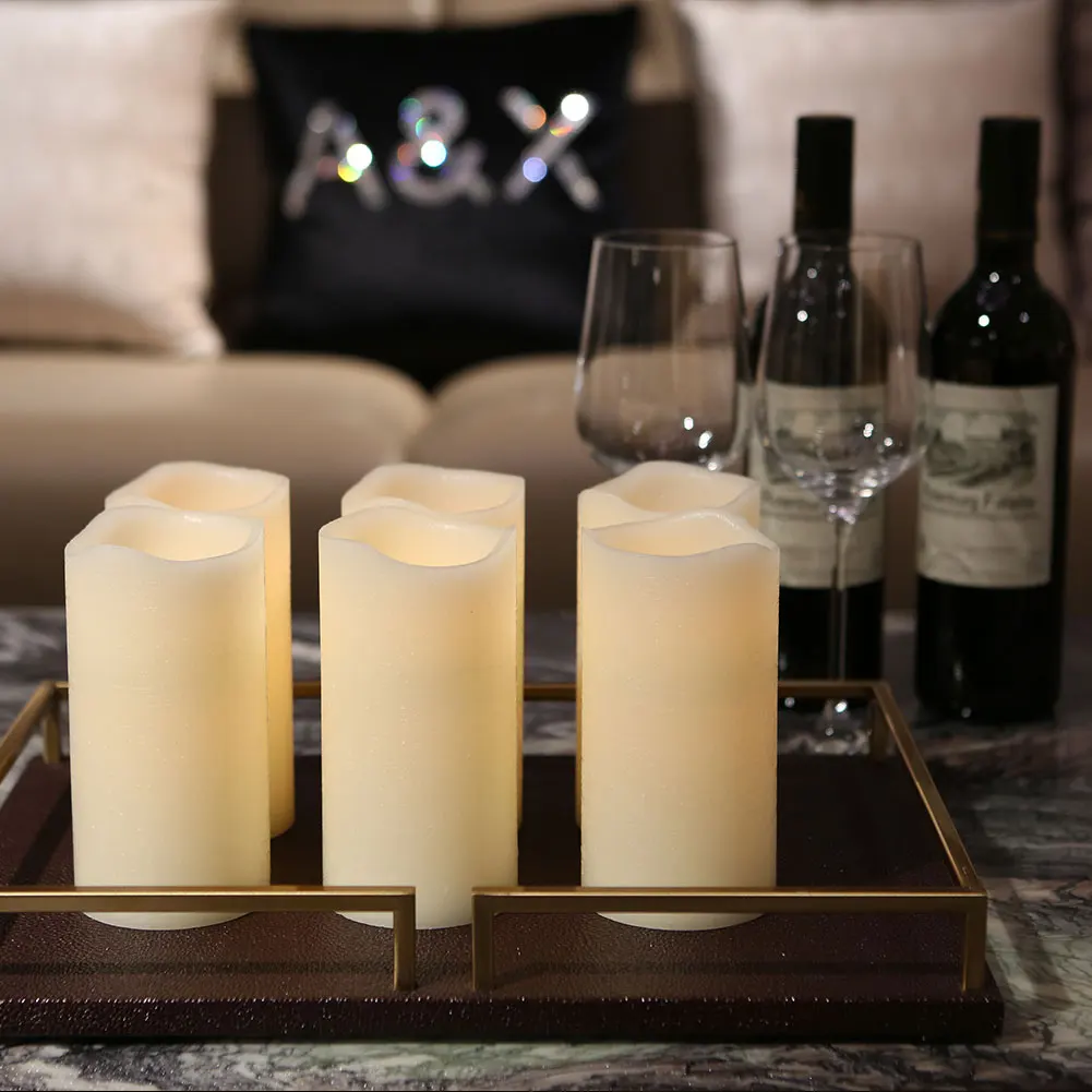 
New arrival luminara flameless battery operated real wax pillar bougie led candle light 