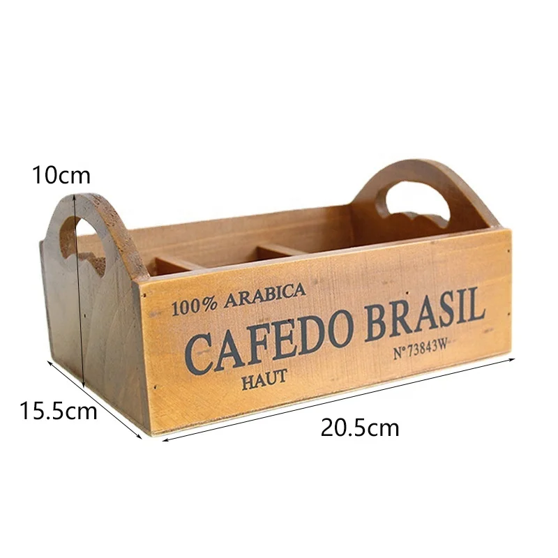 Wooden Succulent Flower Planter Box With Handle Desktop Organizer Rectangle Wooden Planters