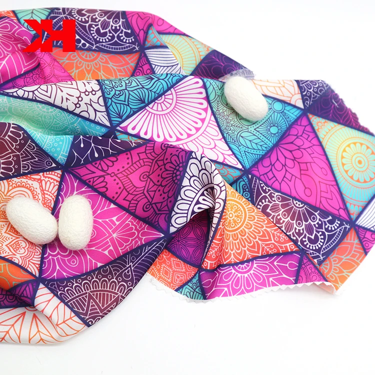 Kahn Attractive Natural Material Silk Fabric with Nice flower Smooth Feeling