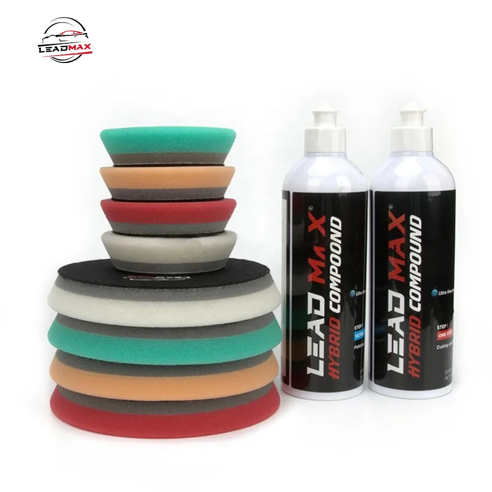 New Design Double Layer Blue S-HDO Foam Buffer Pad 100mm Polishing Car Polisher with Memory Foam Double Layer Buffing Pads