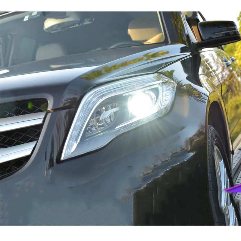 Светодиодные фары дневного света автомобиля сменные для mercedes benz glk glk200 260 300 2013 2014 2015 комплект фар модифицированные