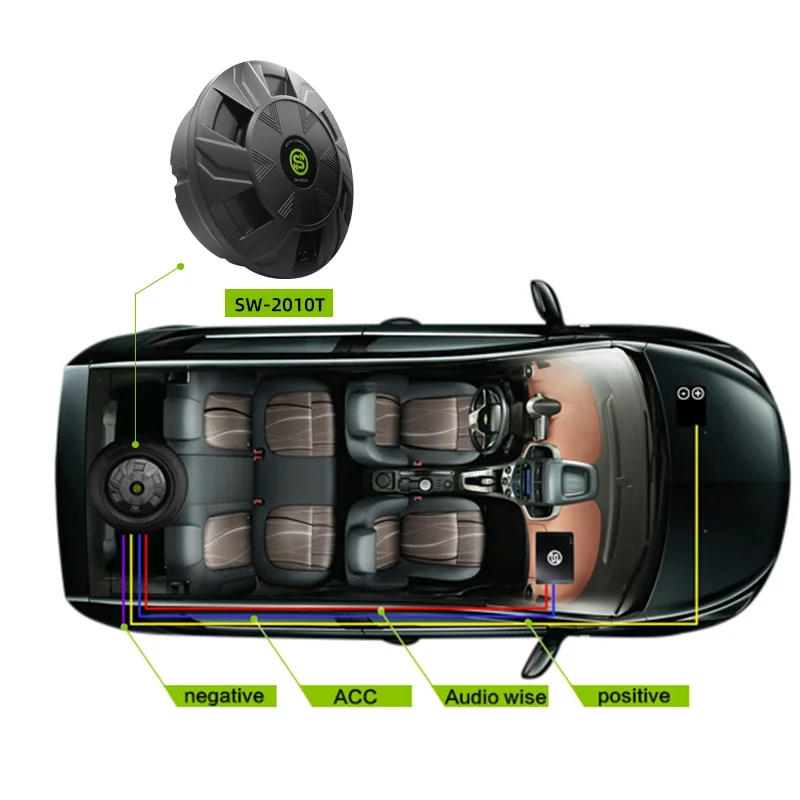 Sennuopu Car Spare Tire Active Subwoofer 10 inch Car Subwoofer with Amplifier