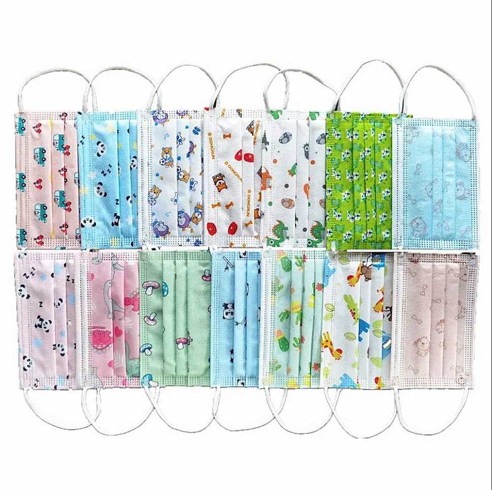Non Woven Type Dinosaur Cute Facemasks Kids Face Masks 3Ply  Daily Protective OEM Skin Care