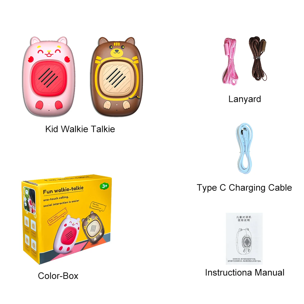 Kid Walkie Talkie Toys 2PCS Handheld Walkie Talkie Waterproof  500M Mini Interphone