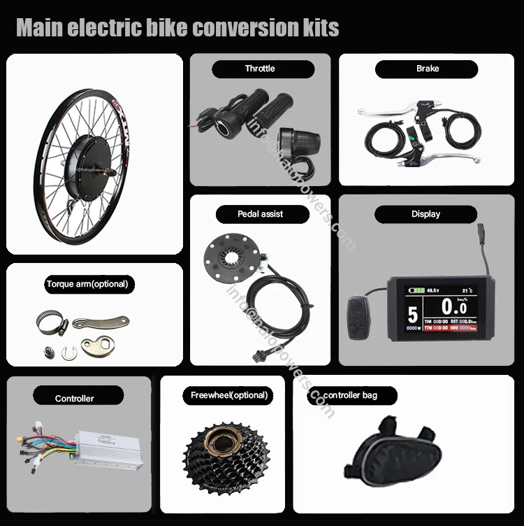 135mm dropout 72V2000W rear motor 70 - 75km/h 2000W electric bike kit with SW900 display 72V45A sine wave controller 7S gear