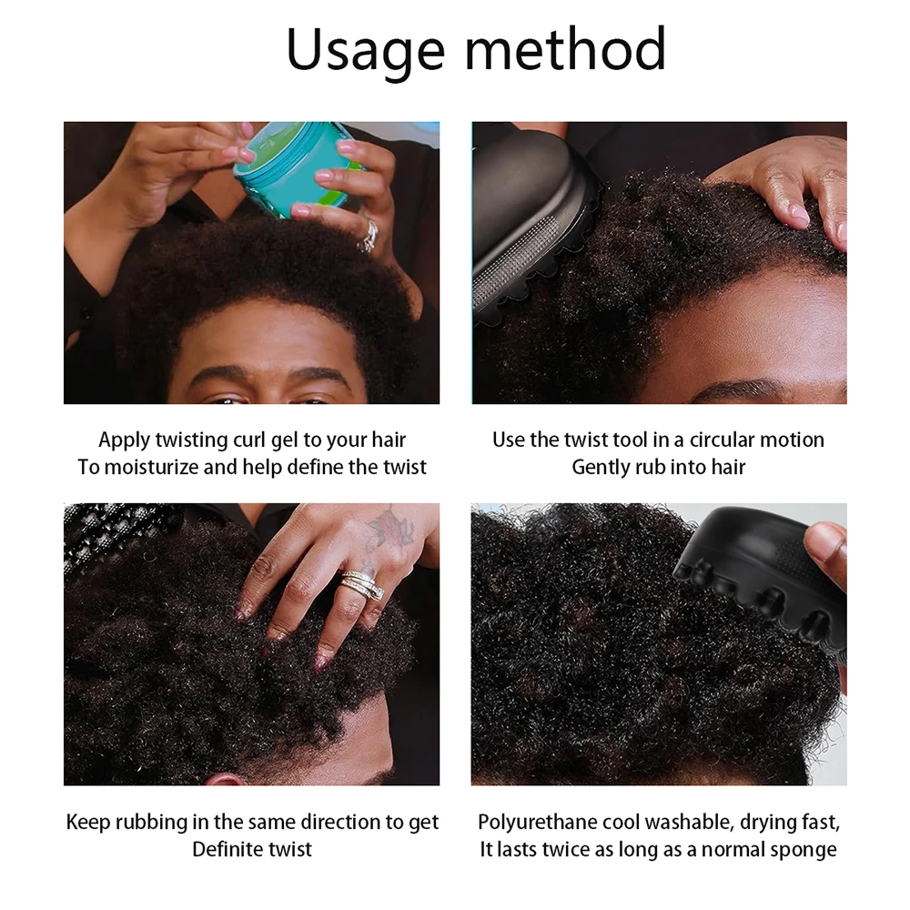 Hot Selling Black Curly Hair Styling Brush Dirty Braid Portable Curling Twist  Cold Temperature Hair Roller Hairdressing Tool