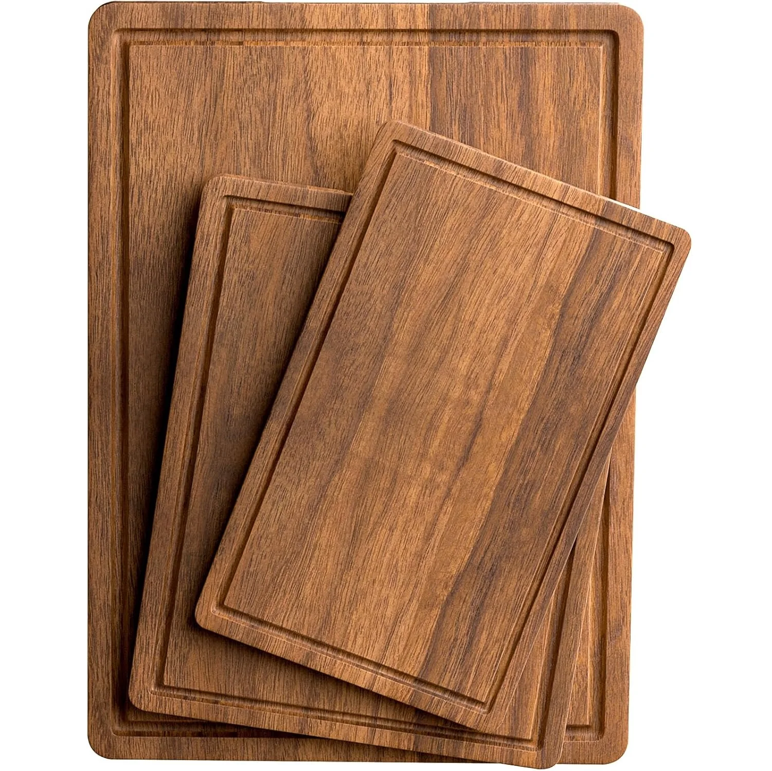 Custom 3pcs acacia wood cutting board and chopping board with handle for serving food
